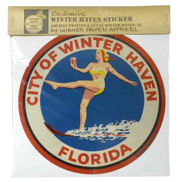 Winter Haven Vintage Skier Decal Andy Thornal Company
