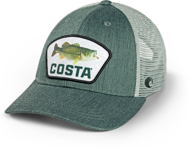 Costa Del Mar Topo Largemouth Bass Patch Trucker Hat/Green Heather