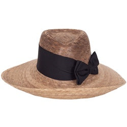 Tula Women's Pilar Black Bow Straw Hat