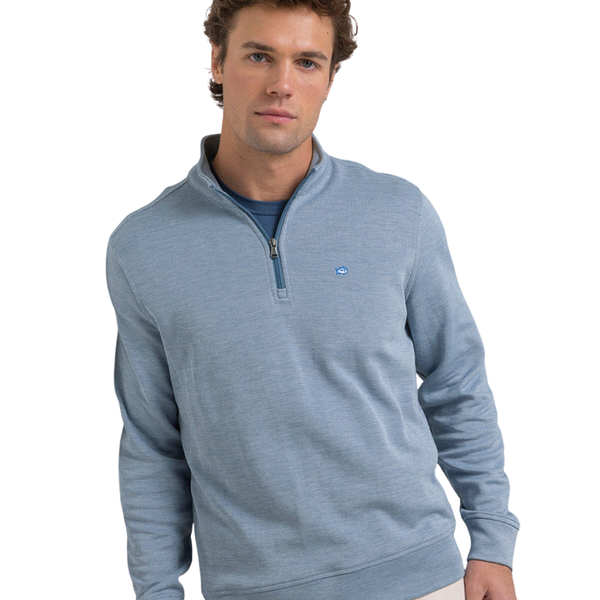 Southern Tide Men's Sandy Cove Pique Quarter Zip / Nautical Blue