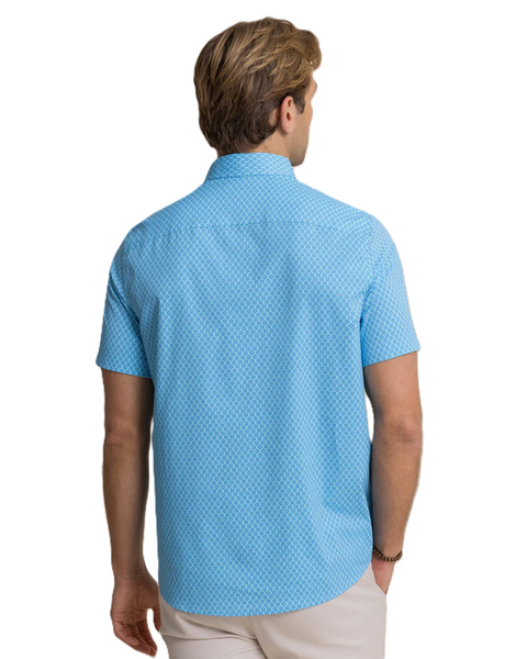 Southern Tide Men's Flower Garden Coastal Breeze S/S Sportshirt / Tropical Breeze Blue