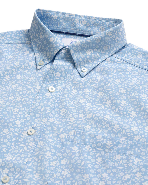 Southern Tide Men's Coastal Breeze Garden Blooms Sportshirt / Tide Blue