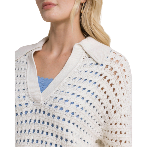 Southern Tide Women's Kay Sailor Collar Sweater / Star White
