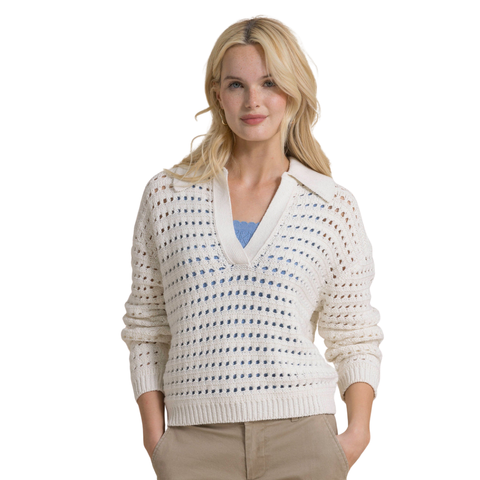 Southern Tide Women's Kay Sailor Collar Sweater / Star White