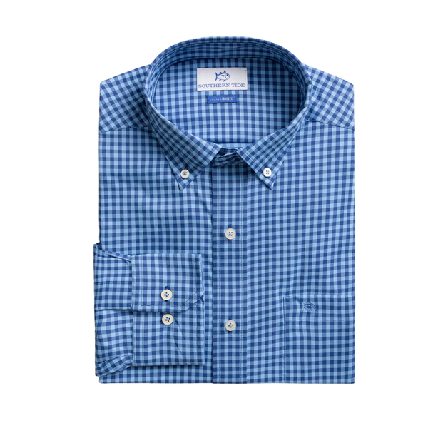 Southern Tide Men's LS Sunset Key Coastal Breeze Sportshirt / Ocean Channel