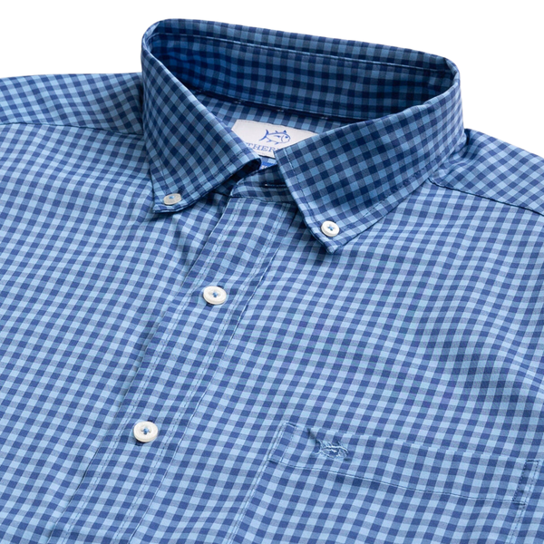 Southern Tide Men's LS Sunset Key Coastal Breeze Sportshirt / Ocean Channel