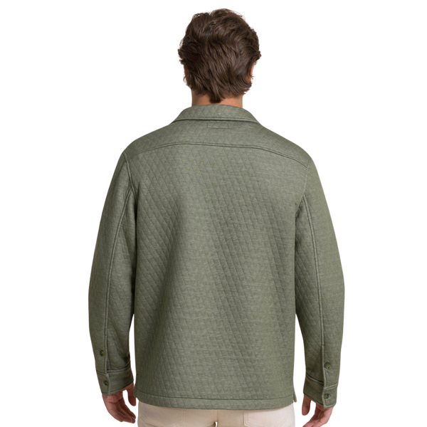 Southern Tide Men's Heather Quilted Knit Shacket / Cedar Green