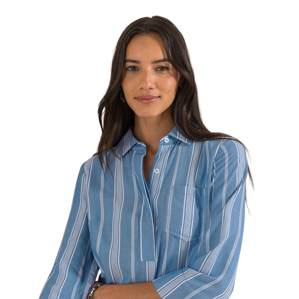Southern Tide Women's Delilah Stripe Popover Dress / Nautical Blue