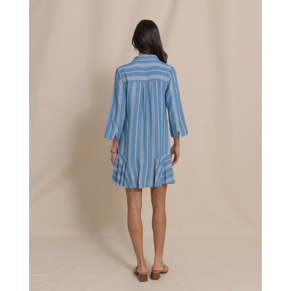 Southern Tide Women's Delilah Stripe Popover Dress / Nautical Blue