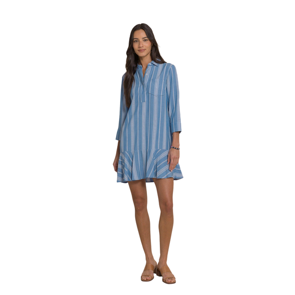 Southern Tide Women's Delilah Stripe Popover Dress / Nautical Blue