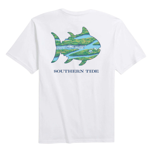Southern Tide Men's SS Skipjack Marsh Tee / Classic White
