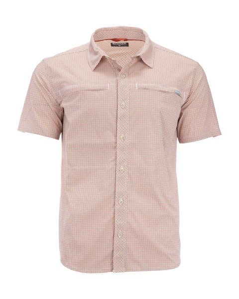 Simms Men's Stone Cold SS Shirt/Smoked Salmon Morada Plaid