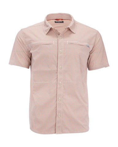Simms Men's Stone Cold SS Shirt/Smoked Salmon Morada Plaid