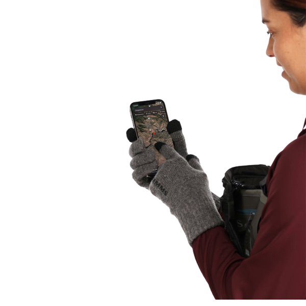 Simms Wool Full Finger Glove / Steel