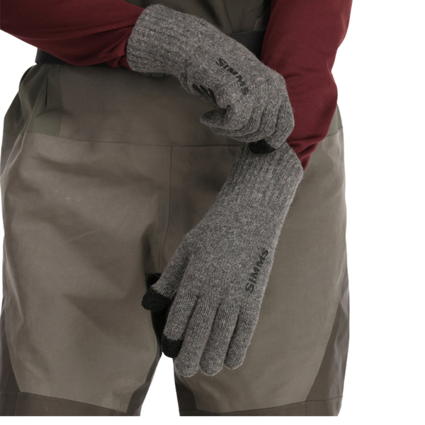 Simms Wool Full Finger Glove / Steel