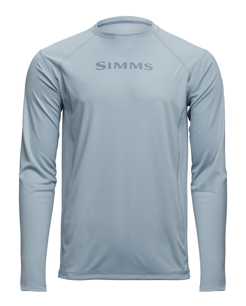 Simms Men's Challenger Solar Crew LS Shirt / Steel Blue