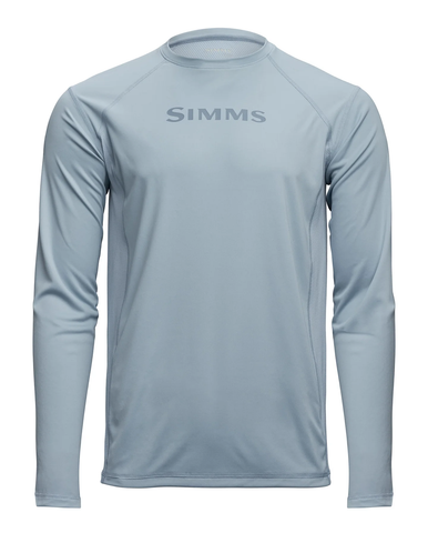 Simms Men's Challenger Solar Crew LS Shirt / Steel Blue