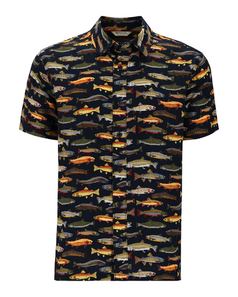 Simms Men's Tailout SS Shirt - Natural / Trout Parade