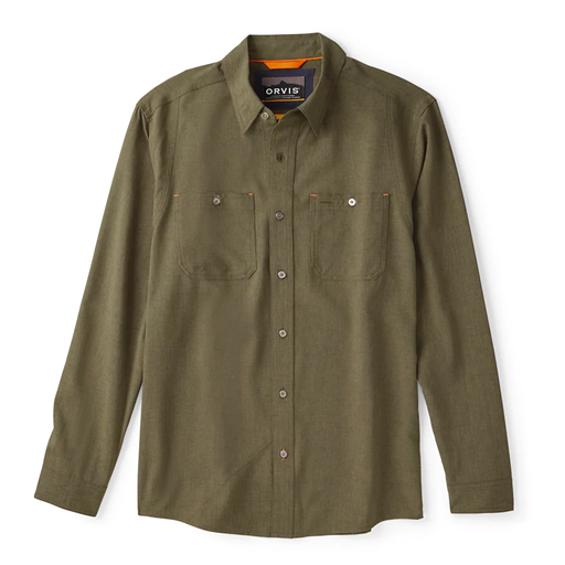 Orvis LS Tech Chambray Work Shirt / Deep Tarragon