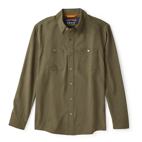 Orvis LS Tech Chambray Work Shirt / Deep Tarragon
