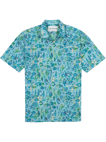 Tori Richard Bountiful S/S Shirt / Aqua