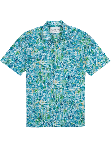 Tori Richard Bountiful S/S Shirt / Aqua