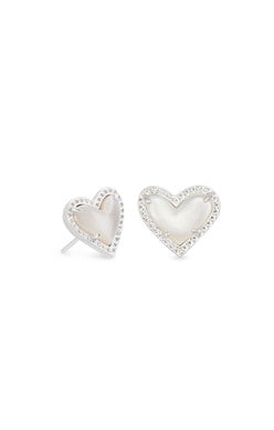 Kendra Scott Ari Heart Ivory MOP Stud Earrings
