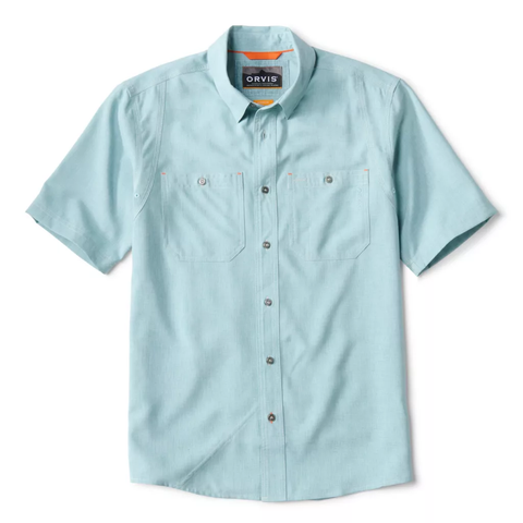 Orvis Men's SS Tech Chambray Shirt / Mineral Blue