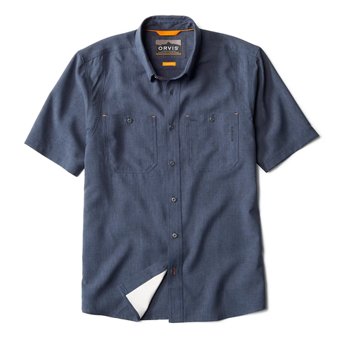 Orvis Men's SS Tech Chambray Shirt / True Navy