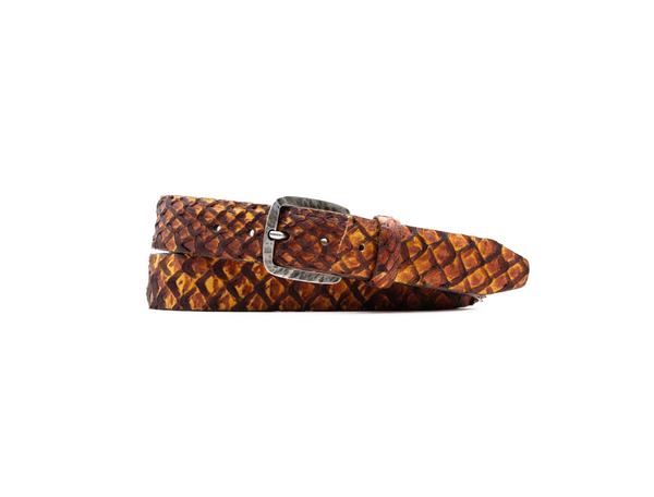 Martin Dingman Amazonian Arapaima Belt / Blackened Chestnut