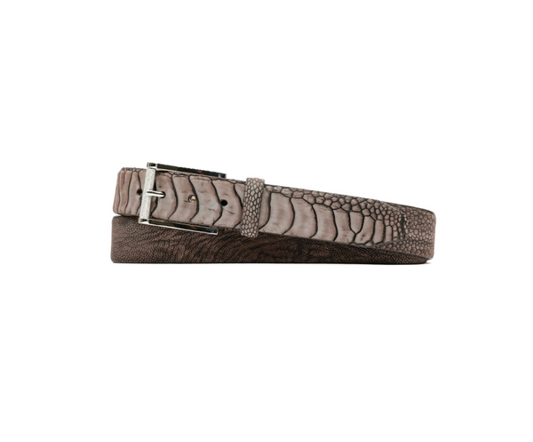 Martin Dingman South African Ostrich Belt / Mocha Nubuck