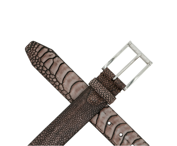 Martin Dingman South African Ostrich Belt / Mocha Nubuck