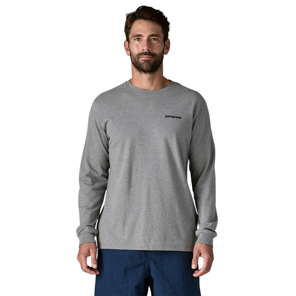 Patagonia Men's P-6 Logo Long Sleeve Responsibili-Tee / Gravel Heather