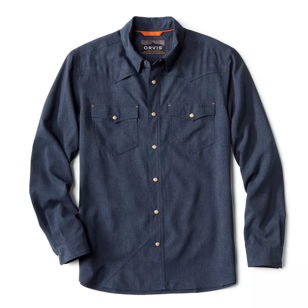 Orvis LS Tech Chambray Western Shirt / True Navy