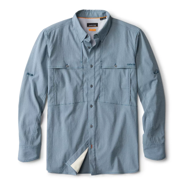 Orvis Men's LS Open Air Caster Shirt / Blue Lagoon - Snow