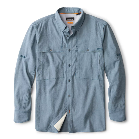 Orvis Men's LS Open Air Caster Shirt / Blue Lagoon - Snow