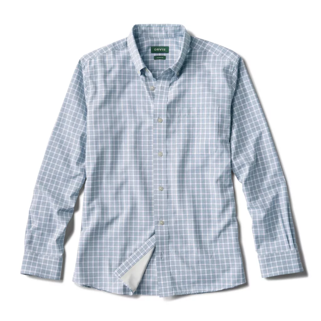Men's Ultralight Comfort Stretch Long-Sleeved Shirt | Blue Lagoon | Size Small | Polyester Men's Ultralight Comfort Stretch Long-Sleeved Shirt | Blue Lagoon | Size Small | Polyester
