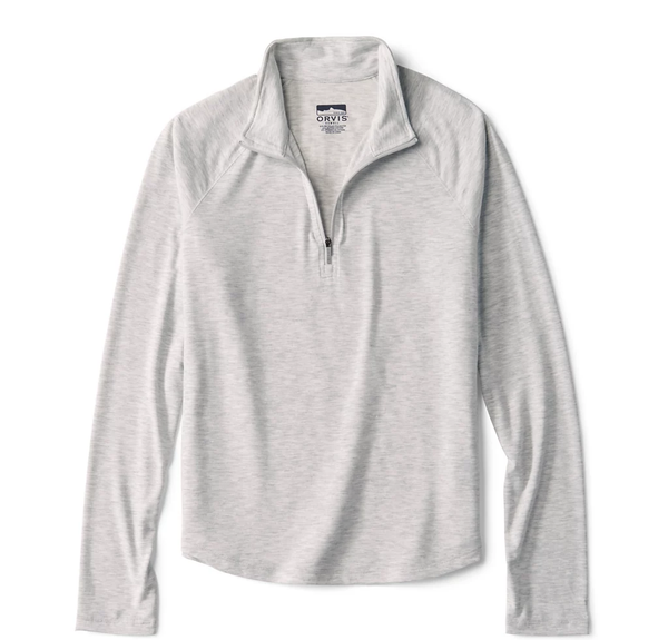Orvis Women's Dricast Quarter Zip / Pale Grey Heather
