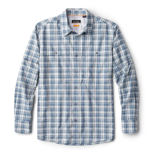 Orvis Men's LS Open Air Caster Plaid Shirt /True Navy - White