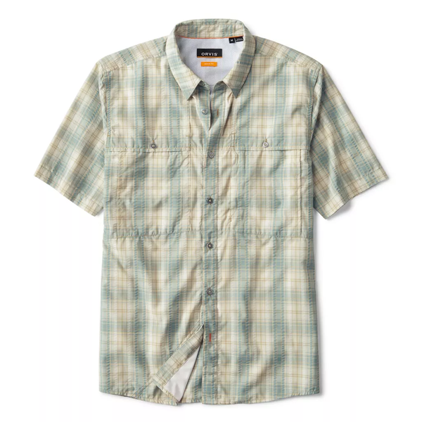 Orvis Men's SS Open Air Caster Shirt / Mineral Blue - White Plaid