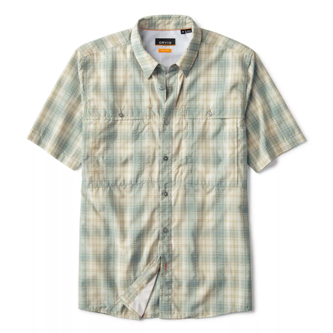 Orvis Men's SS Open Air Caster Shirt / Mineral Blue - White Plaid