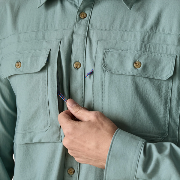 Patagonia Men's LS Self Guided Sun Shirt / Blue Sage