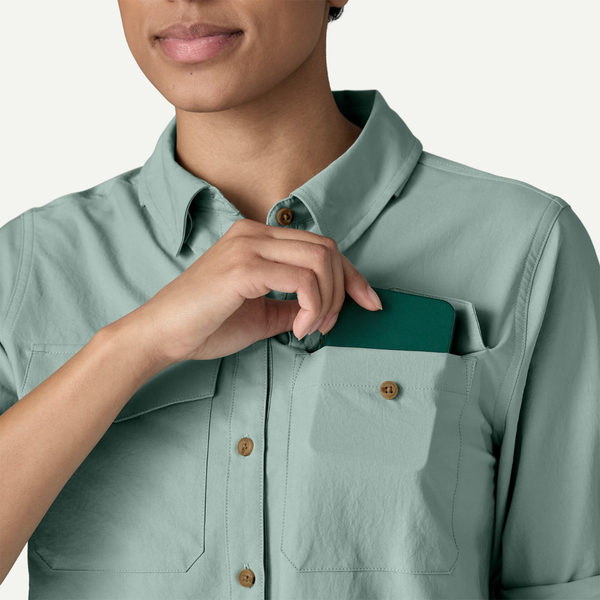 Patagonia Women's LS Self Guided Sun Shirt / Thermal Blue