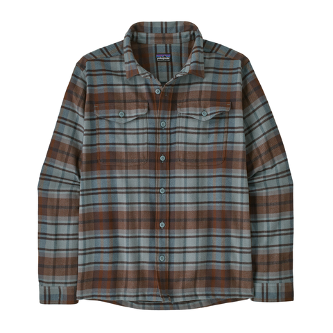 Patagonia Men's LS Fjord Flannel Shirt / Rising Storm - Weathered Stone