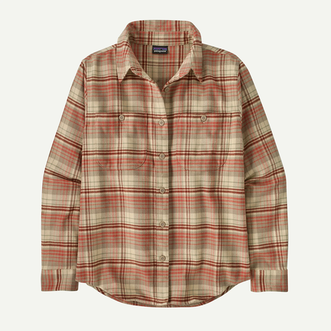Patagonia Women's LS Fjord Flannel Shirt / River Plaid Potters Red