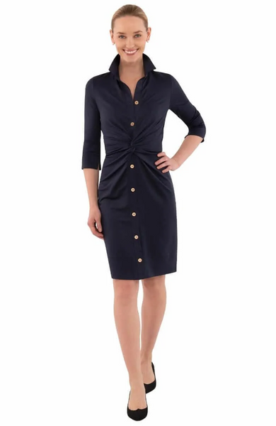 Gretchen Scott Women's Twist and Shout Solid Dress / Navy