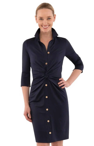 Gretchen Scott Women's Twist and Shout Solid Dress / Navy