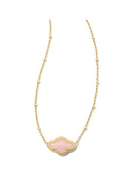 Kendra Scott Abbie Rose Quartz Gold Necklace
