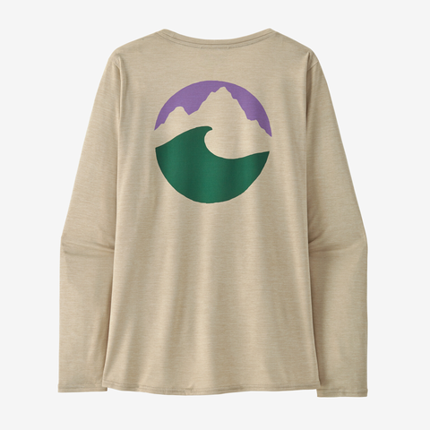 Patagonia Women's Long-Sleeved Capilene® Cool Daily Graphic Shirt / Applied Imagination Pumice