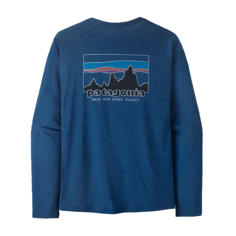 Patagonia Men's LS Cap Cool Daily Shirt / '73 Skyline - Clement Blue X-Dye